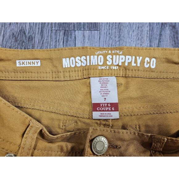 (3/$35) Mossimo Supply Co Jeans Womens 7 Yellow Skinny Fit 6 Stretch Juniors - Picture 4 of 11